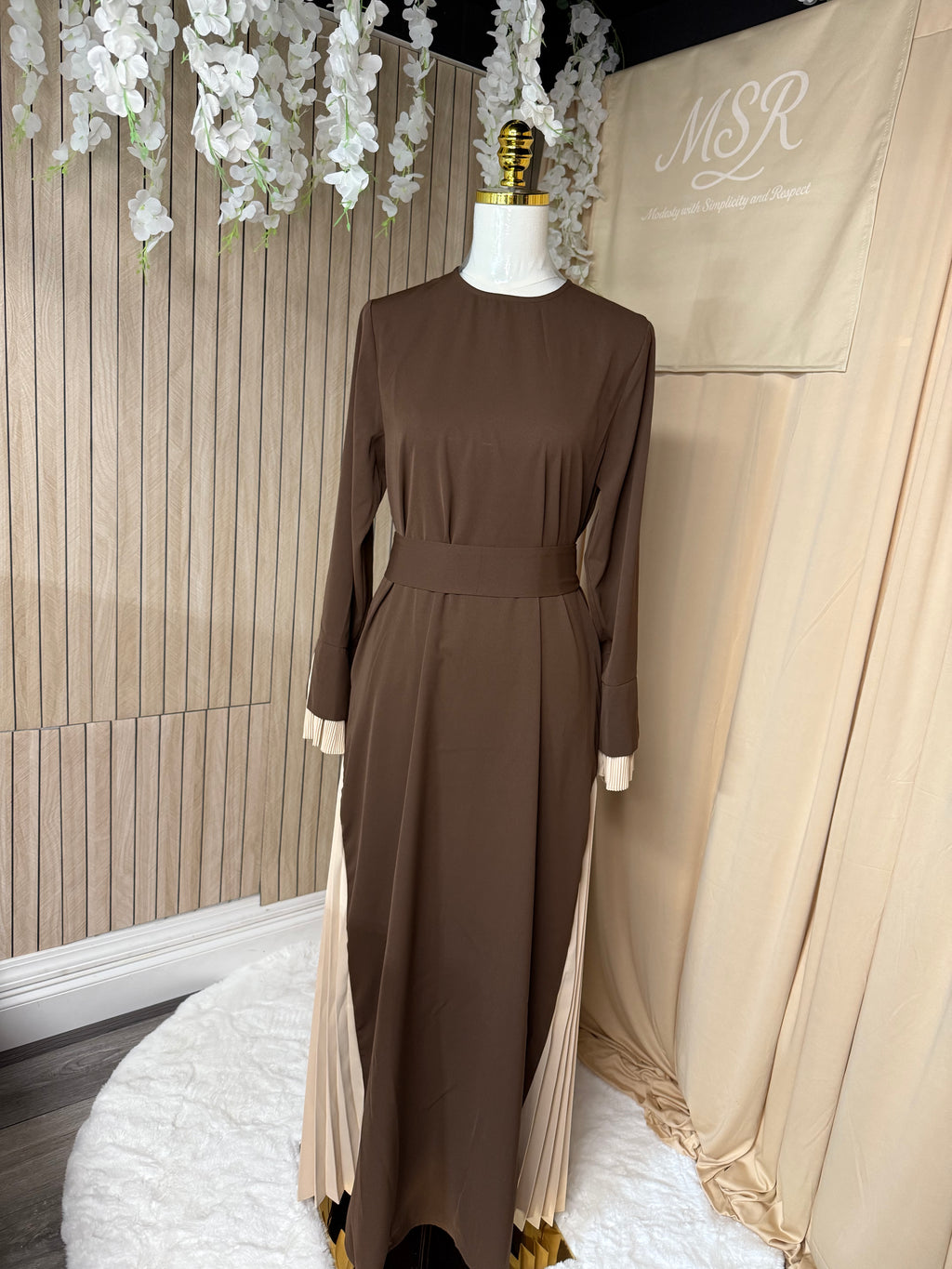 MSR Dress /Brown & Beige