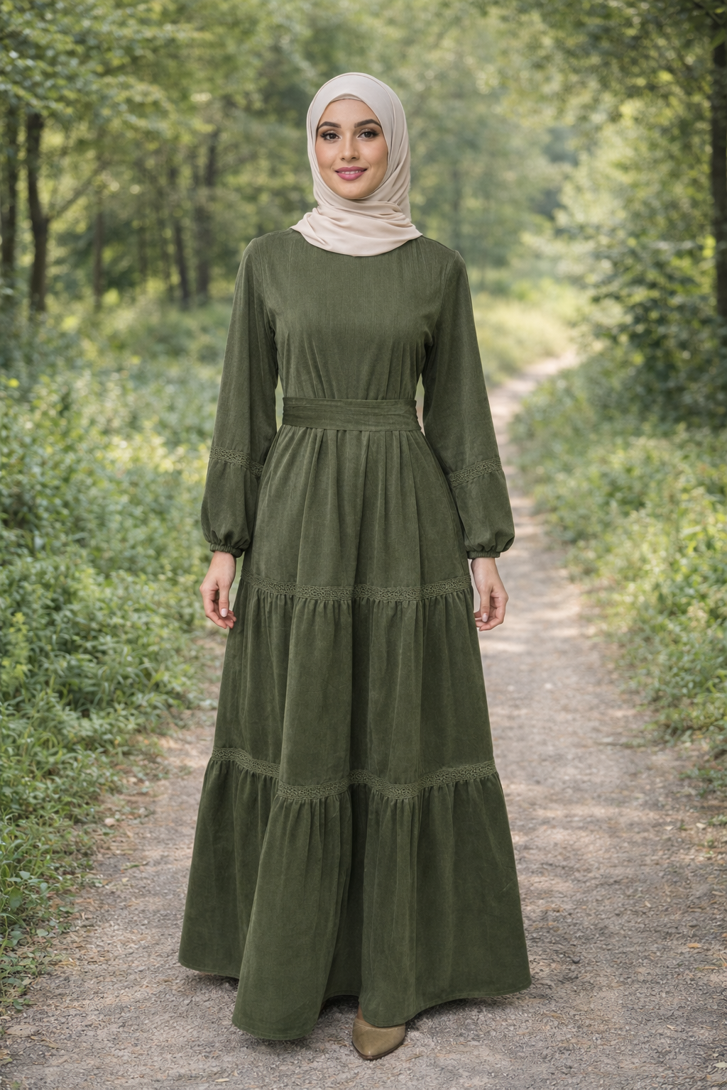 Velvet Dress with lace