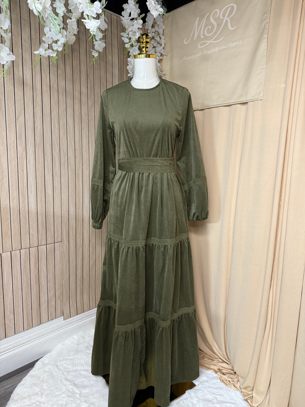 Velvet Dress with lace