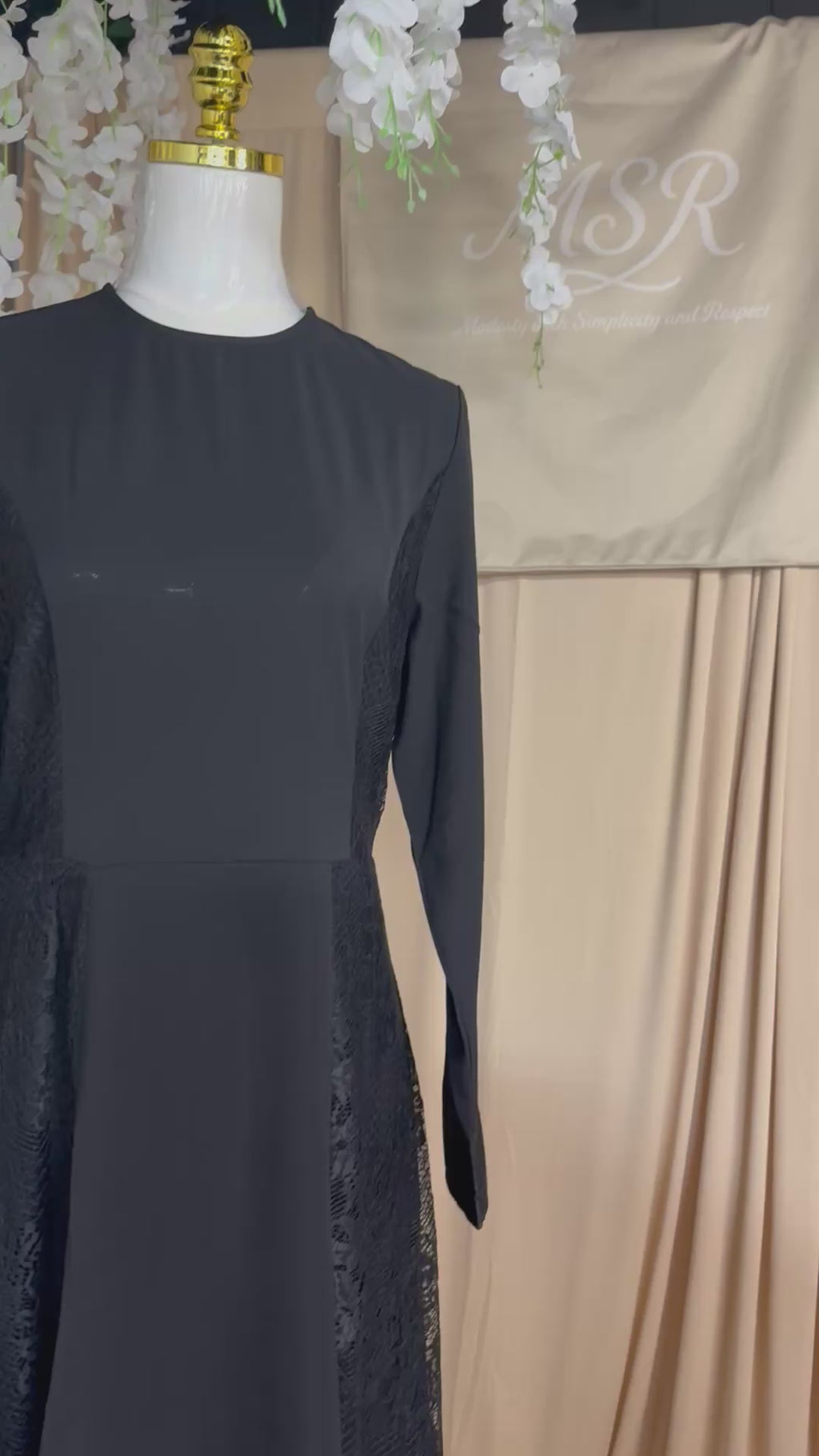 MSR black dress crafted with lace ,